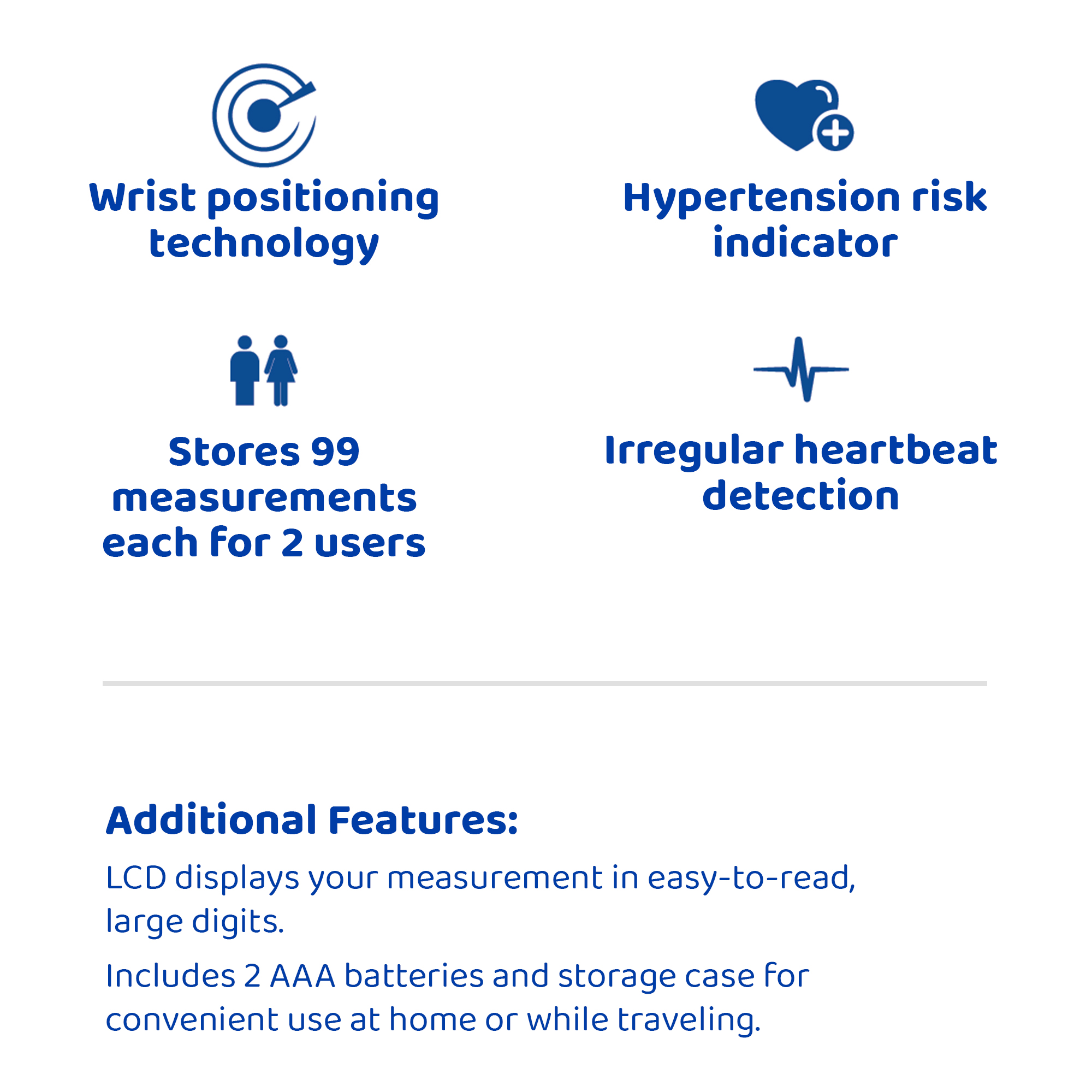 Rite Aid Series 600 Wrist Blood Pressure Monitor, 2 Users, Stores 198 Measurements