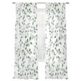 thumbnail image 3 of Watercolor Eucalyptus Leaves Chiffon Sheer Curtains 84 Inches Long, Vintage Spring Leaves 2 Rod Pocket Window Treatment Voile Drapes Curtains for Living Room Bedroom,2 Panels, 52x84In, 3 of 9
