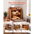 Container Structures Double Layer KFFKFF Wooden Bread Box for Kitchen Counter, Compact Storage Container ...