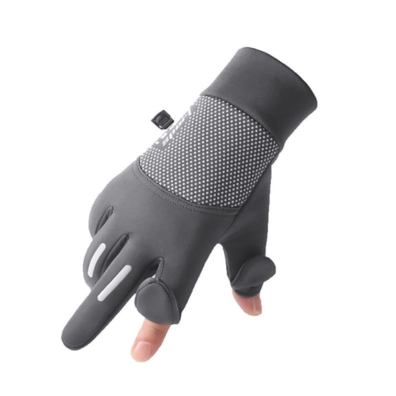 Sales 2026 Cold Weather Gloves GIJNRIUIUA Under $4 New Warm Gloves Men and Women Outdoor Sports Driving Non Slip Padded Fishing Mountaineering Autumn and Winter Gloves Gray Gloves & Mittens
