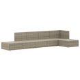 thumbnail image 2 of vidaXL 6 Piece Garden Lounge Set with Cushions Grey Poly Rattan, 2 of 5