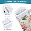thumbnail image 5 of 40 Oz Car Handle Water Bottle Water Cup Water Bottle Water Jug Coffee Cup Travel Water Bottle White Chrysanthemums, 5 of 8