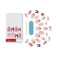 thumbnail image 4 of KISS Voguish Fantasy, Holiday Press on Nails, Jolly Jolly, Red, Medium Almond, 28 Count, 4 of 8