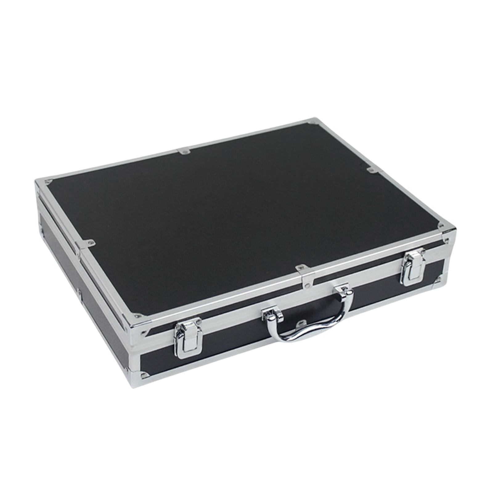 MAGIDEAL Aluminum Alloy Tool Box Carry Case Briefcase with Handle Multipurpose Sturdy Organizer Carrying Suitcase for Warehouse Travel Black
