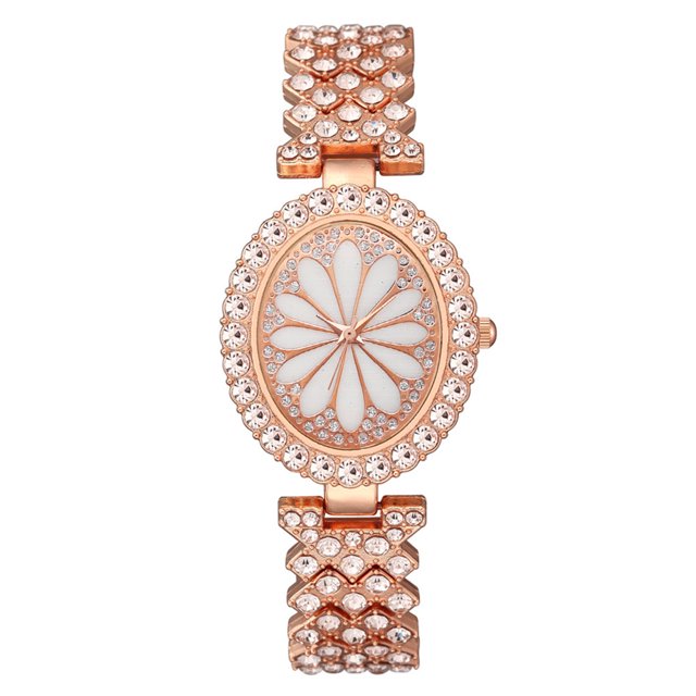 XR4603 Lujoso Bling Reloj de pulsera para mujer decorado con cristal completo Reloj elegante pa MABOTO Mirar