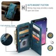 thumbnail image 5 of Wallet Case Compatible with Samsung Galaxy S10, Multifunctional Magnetic Closure Folio Case, [RFID Blocking] Durable PU Leather Flip Lanyard Strap Wristlet Zipper Card Holder Phone Case, Blue, 5 of 10