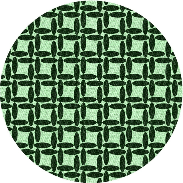 Ahgly Tapis Rond Lavable en Machine Intérieur Transitionnel Vert Pastel, 4 Pieds Rond
