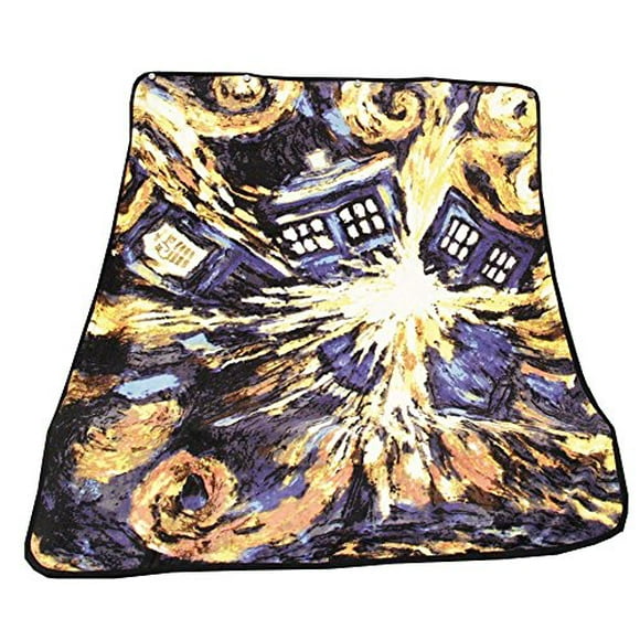 Doctor Who Throw Blanket - Exploding TARDIS Pandorica Fleece - 50" x 60" Afghan
