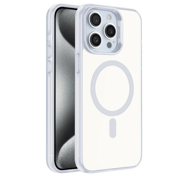 Funda Case Deluxe Ergonomica Compatible Con Magsafe De Mr. Gadgets, Con Tecnología Qi, Anticaídas, Máxima Protección, Para iPhone 14 PROMAX Color Blanco.