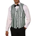 thumbnail image 1 of Chaleco de Negocios INSPIRE CHIC para Hombre, Corte Slim Fit, Cuello en V, Sin Mangas, Estampado a Rayas, Color Negro, 1 of 5