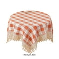 thumbnail image 3 of AuroraX Outdoor Round Tablecloth Picnic Party Table Cloth Red 35x35in Gingham Table Cover, 3 of 6