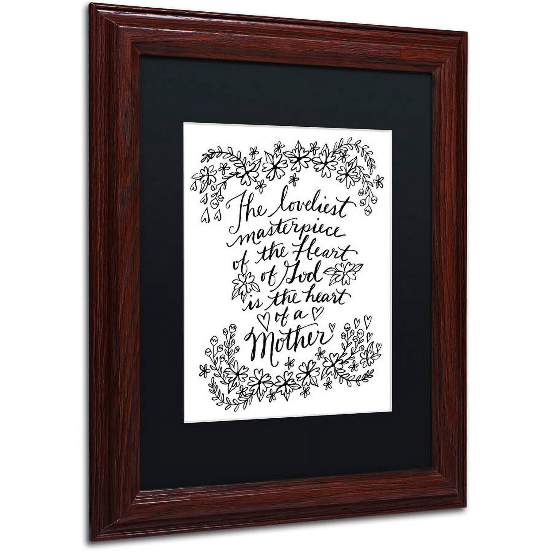 Trademark Fine Art "Mothers Heart" Canvas Art by Elizabeth Caldwell, Black Matte, Wood Frame