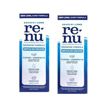 Renu Contact solution, Advanced Triple Disinfectant Formula 2 fl oz -2 Pack