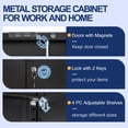 thumbnail image 5 of BESFUR Metal Storage Cabinet 87" H,Tall Locking Storage Cabinets with Top Cabinet and 4 Adjustable Shelves for Home Office, Garage,School, Apartment, Warehouse, Utility Room，Black, 5 of 8