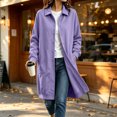 thumbnail image 3 of TGSLY Women's Long Button Down Sweatshirt Lightweight Collared Long Sleeve Cardigan Coat Relaxed Casual Solid Color Fall Winter Jacket with Pockets S, 3 of 8