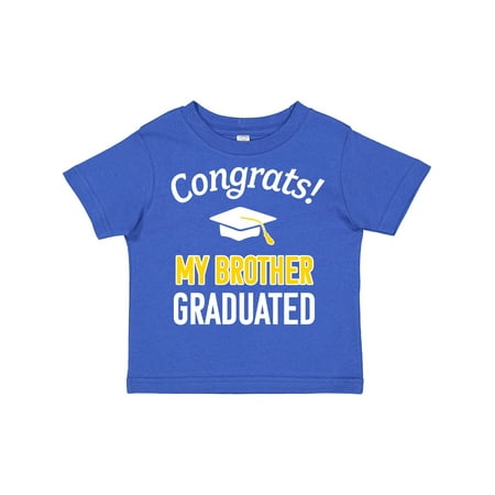 

Inktastic Congrats! My Brother Graduated with Cap Gift Toddler Boy or Toddler Girl T-Shirt