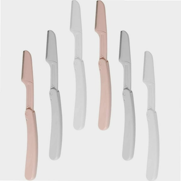 6pcs Foldable Eyebrow Razor Trimmer Facial Hair Shaper Remover Facial Shaver with Precision Cover Exfoliating Dermaplaning Tool (Mixed Color)