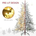 thumbnail image 4 of Christmas Trees HOMCOM 5ft Prelit Snow Flocked Artificial Christmas Tree with Warm White LED Light and 931 Tips, Metal Base, Hinged Realistic Xmas Tree,Artificial Christmas Trees, 4 of 9