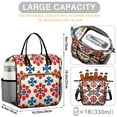 thumbnail image 5 of OBREWU Red and Blue Pioneer Flower Modern Art Geometric Women's Insulated Leakproof Large Lunch Bag, Oxford Cloth, 5 of 7