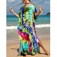thumbnail image 2 of Bsubseach Paréo de Maillot de Bain Coloré Caftan Robe de Plage pour Femmes Longue Paréo de Bikini Grande Taille, 2 of 5