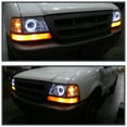 thumbnail image 2 of Spec-D Tuning Halo Ring Chrome Housing Clear Lens Projector Headlights Compatible with 1998-2000 Ford Ranger, Left + Right Pair Headlamps Assembly, 2 of 7