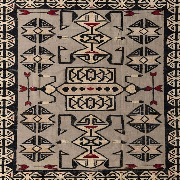 Ahgly Company Machine Washable Indoor Square Abstract Camel Brown Area Rugs, 3' Square