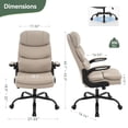 thumbnail image 2 of Ergonomic Office Chair High Back with Lumbar Support, PU Leather Desk Chair, Adjustable Height & Flip-Up Armrests, Swivel Rolling Wheels for Home Office, Computer Gaming Chair (White), 2 of 7
