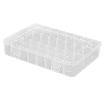 Unique Bargains Clear White Cuboid Plastic Jewelry Case Box Holder Container 20cmx13.5cmx3.5cm