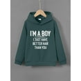 thumbnail image 3 of Big Boys Tops I'M A BOY I JUST HAVE BETTER HAIR THAN YOU Letter Print Cute&Cozy Sweatshirt Casual Hoodie For Kids Boys - Keep Him Warm And Stylish!, 3 of 8