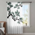 thumbnail image 3 of Teal Pine Tree Sheer Curtains 45 Inches Long, Farmhouse Botanical Country Light Filering Curtains, Breathable Simi Curtain Privacy Drapes for Kitchen Bathroom Lightweight Small Window Treatment, 3 of 9
