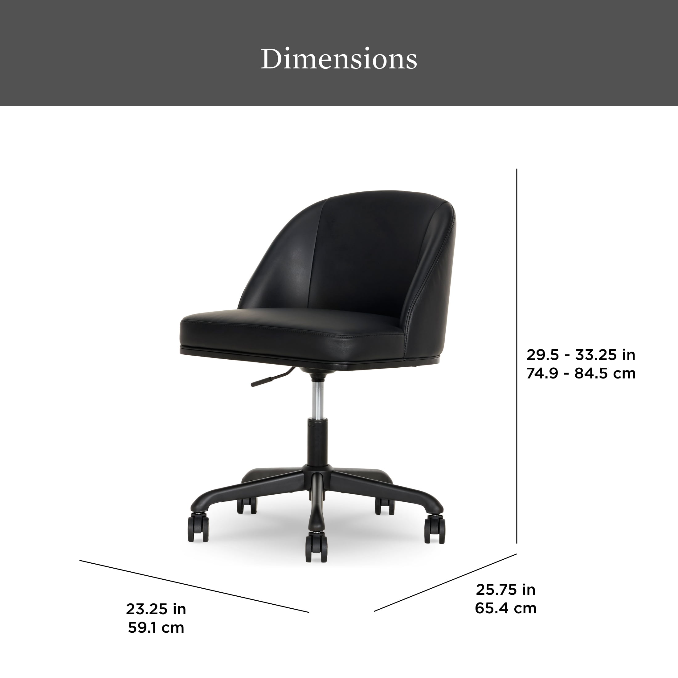 Better Homes & Gardens Oaklee Office Chair, Black and Charcoal Finish