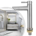 thumbnail image 3 of LEFU Stainless Steel Single Cold Sink Faucet - Modern Bathroom Counter Basin Tap for Kitchen, Hotel - Sleek Design, Easy Clean, Quiet Water Flow - Silver, 3 of 10