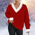 thumbnail image 6 of Women's Christmas Knit Sweater with Faux Trim, 6 of 8