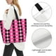 thumbnail image 3 of Balery pink and black argyle Bolsa Tote Estilo Estético con Cremalleras, Bolsa de Hombro, Bolsa de Compras Grande y Plegable, 3 of 8