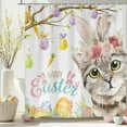 thumbnail image 4 of Tupukom Bathroom Shower Curtain Easter Decor Saved Bunny Curtain for Bathroom, Happy Easter Waterproof Bath Curtains with Hooks for Decorations, 4 of 6