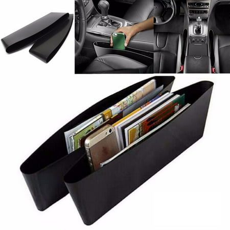 - 2 Pc Console Filler Seat Catcher Box Caddy Car Organizer Slit Pocket Storage Bag