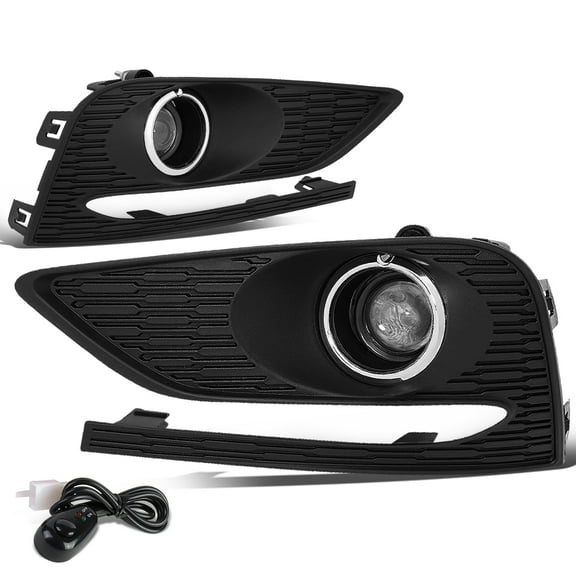 DNA Motoring FL-ZTL-271-CH For 2016 to 2018 Chevy Cruze Projector Front Driving Fog Light Lamp Bezel Switch 17