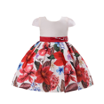 thumbnail image 1 of Cosplay Life Elegant Flower Dress for Girls Young Adults Fashion Bow Flower Waistline Kids Party Festival Ages 2-6 Years Old (MAROON, 3YRS), 1 of 2