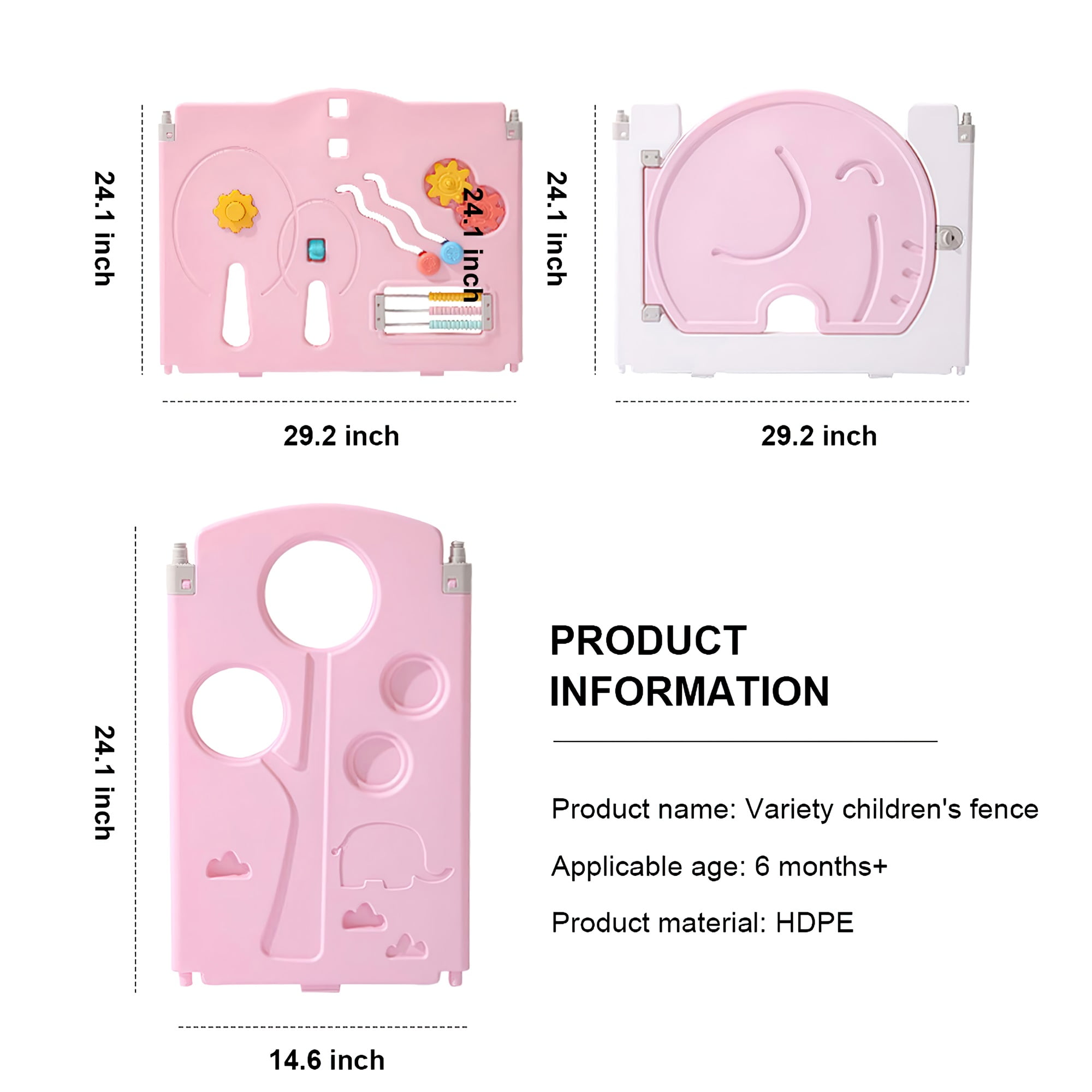 CIPACHO 12 Panel Safety Play Yard for Kids Toddler Baby, Lightweight Panel Play Activity Centre Yard, Cute Flexible Sturdy Play Pen Indoor for Toddler, Pink CIPACHO 12 Panel Safety Play Yard for Kids Toddler Baby, Lightweight Panel Play Activity Centre Yard, Cute Flexible Sturdy Play Pen Indoor for Toddler, Pink