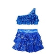 thumbnail image 3 of Alvivi Girls Hip Hop Jazz Modern Dance Outfit Sequins Dancewear Stage Performance Costume Royal Blue 14, 3 of 5