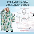 thumbnail image 4 of Oversized Wearable Blanket Hoodie,Green Christmas Tree Pattern Sherpa Blanket Hoodie with Super Pockets,Super Warm Fuzzy Pullover for Women & Men, 4 of 6