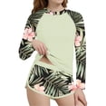 thumbnail image 3 of MKOSPLRT 2 Piece Girls Rash Guard Set Long Sleeves Swimsuit Quick Dry Swimwear Beach Shorts Summer Bathing Suits for 6-15 Years, 3 of 6