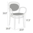 thumbnail image 4 of Luxury Commercial Living 33.5" Gray Stackable Outdoor Patio XL Arm Chair, 4 of 6