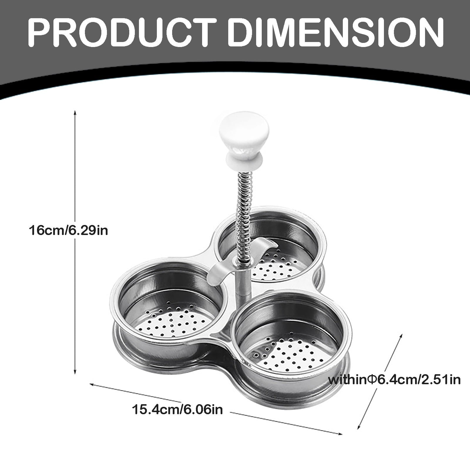 Last Chance 2X430 Stainless Steel Three-Grid Breakfast Egg Cooker,430 Stainless Steel Three-Grid Breakfast Egg Cooker 2Pcs