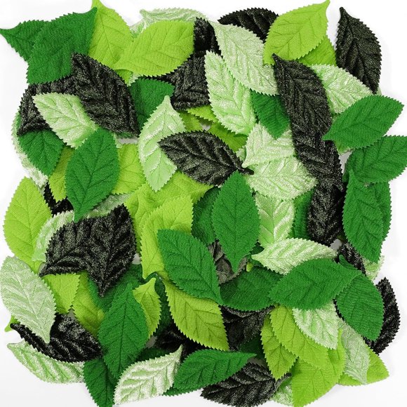 Misscrafts 100pcs Mixed Artificial Leaves 55x30mm for Scrapbook Wedding Party Decoration Green Series