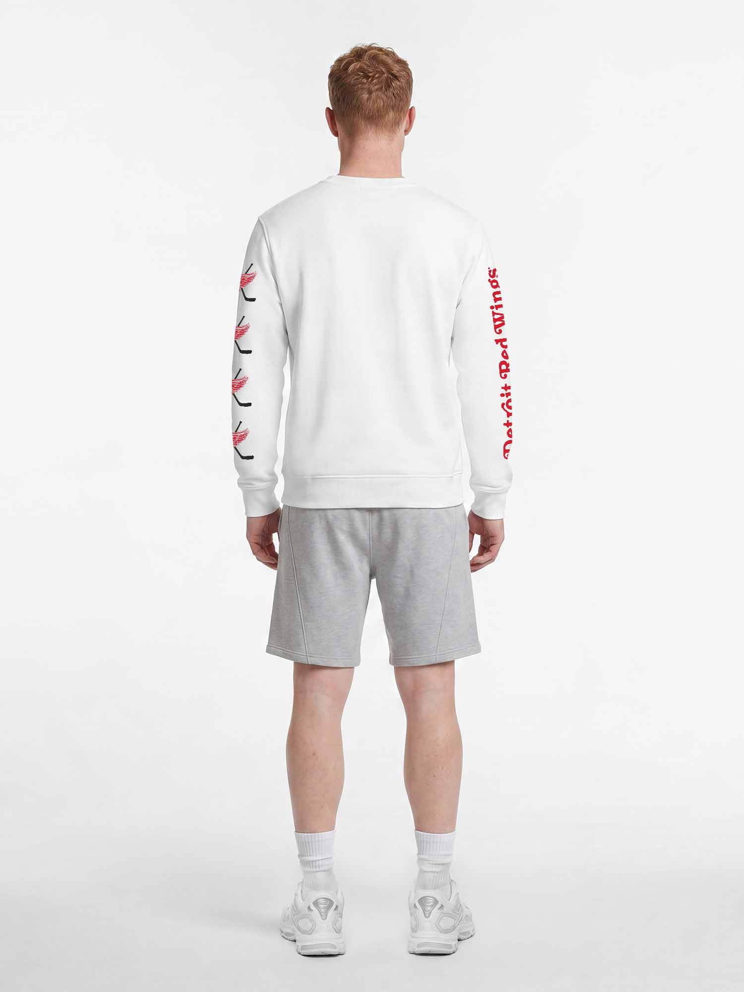 Detroit Red Wings Reebok Mens White Crew Sweatshirt