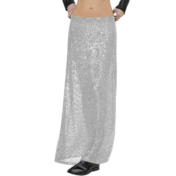 Fgnfyis Women's Sequin Skirt Fashion Wrap Skirt Skirts for Women Silver M