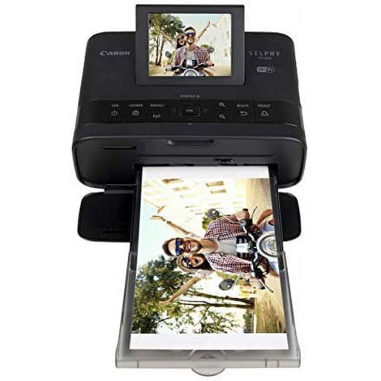Canon SELPHY CP1500 Wireless Compact Photo Printer with AirPrint and Mopria  Device Printing, Black, With Canon KP108 Paper And Black hard case to fit