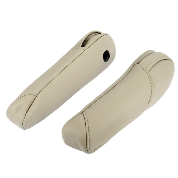 Unique Bargains Pair Microfiber Leather Car Front Seat Armrest Cover Beige for Honda CRV 2007-2009