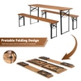 thumbnail image 5 of Ktaxon 6' Wooden Outdoor Folding Patio Camping Picnic Table Set with Bench, Brown, 5 of 9